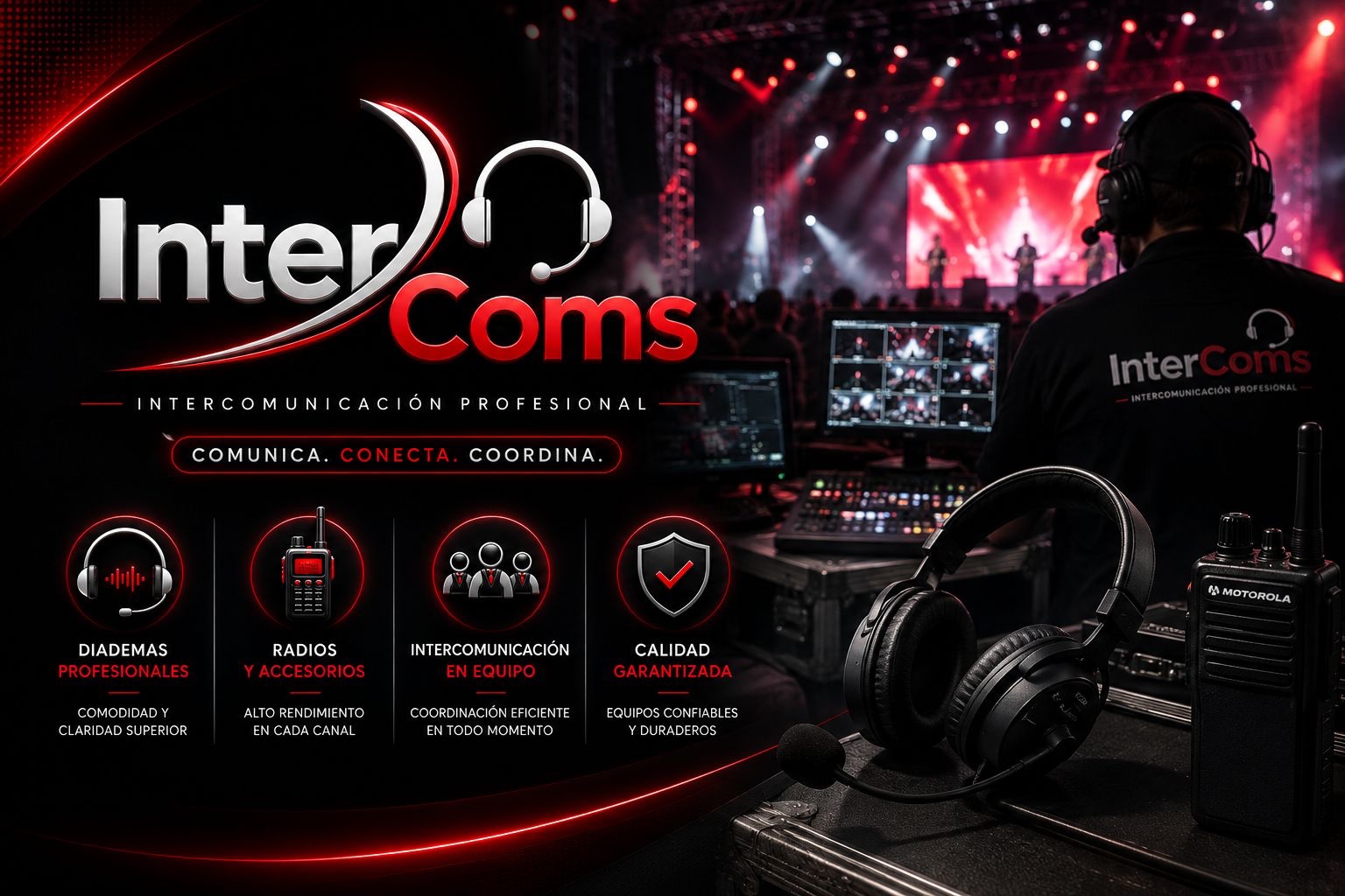 Intercomunicación profesional en evento